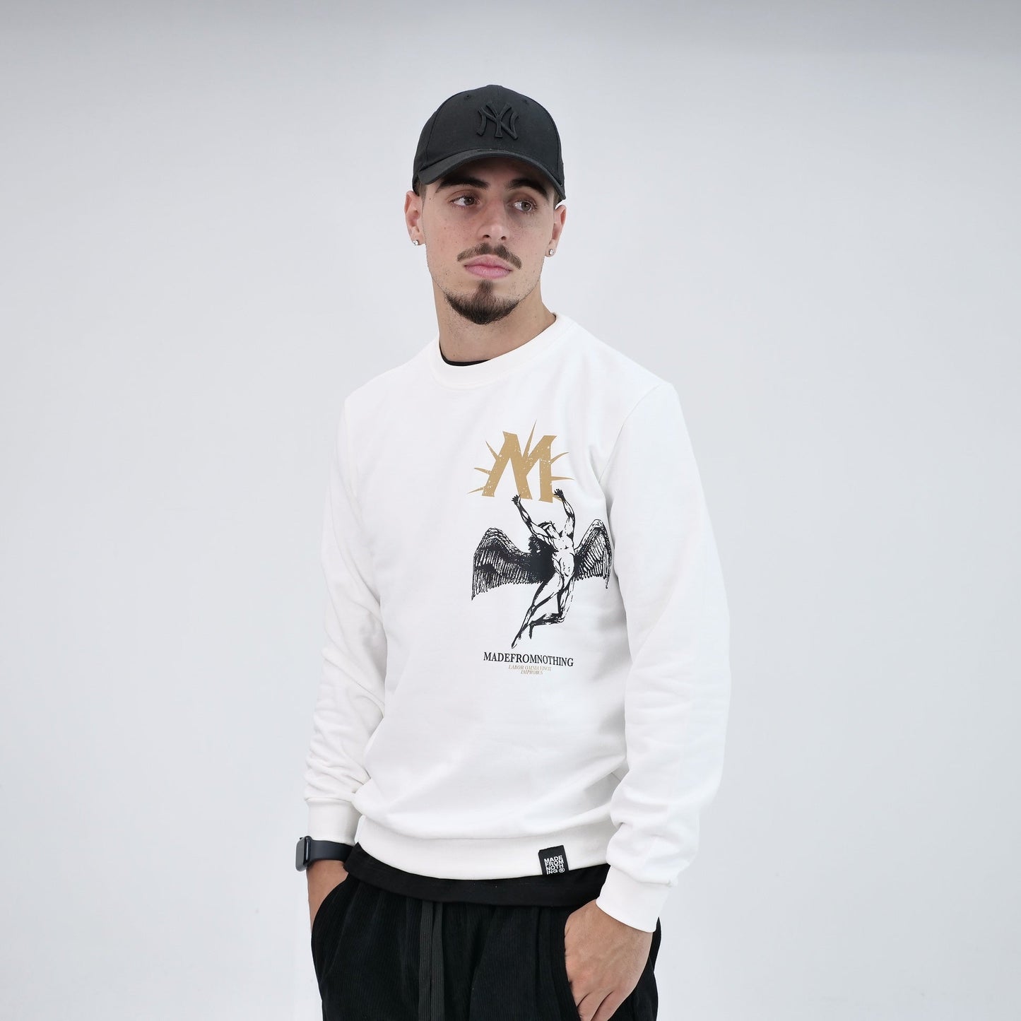 Mfn felpa girocollo in felpa angelo