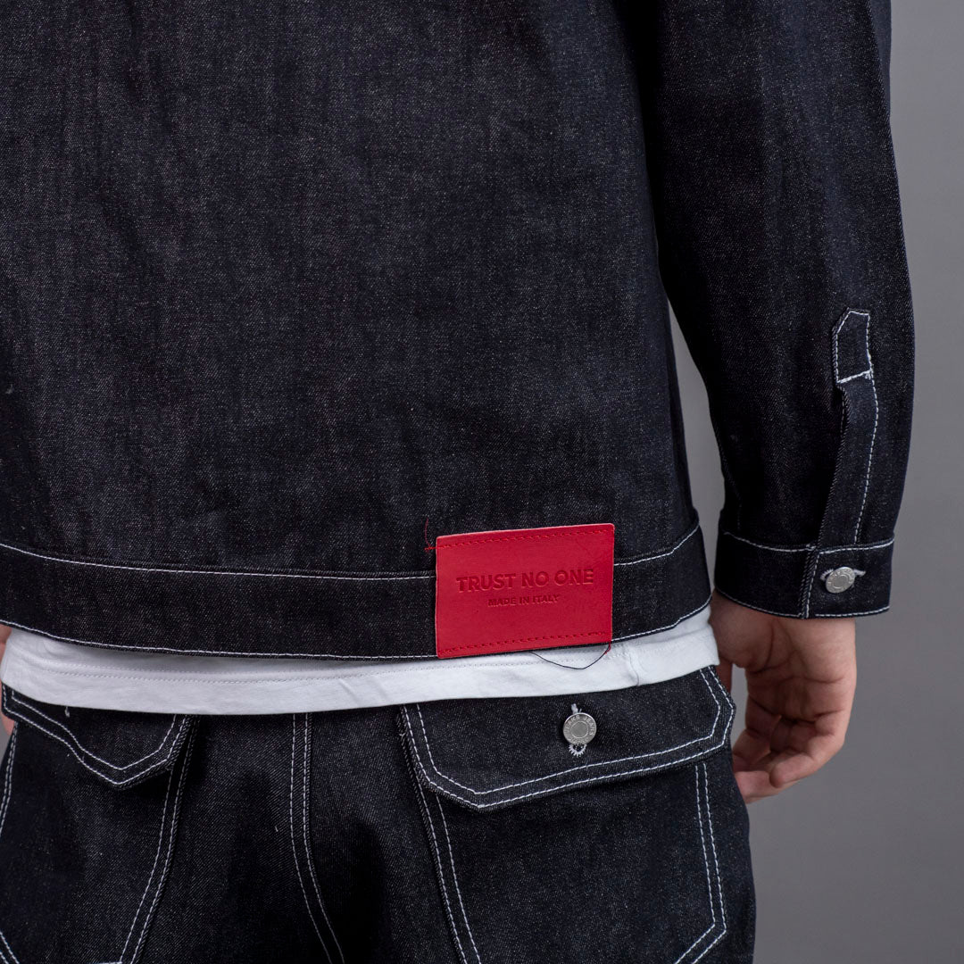trust no one giacca raw denim