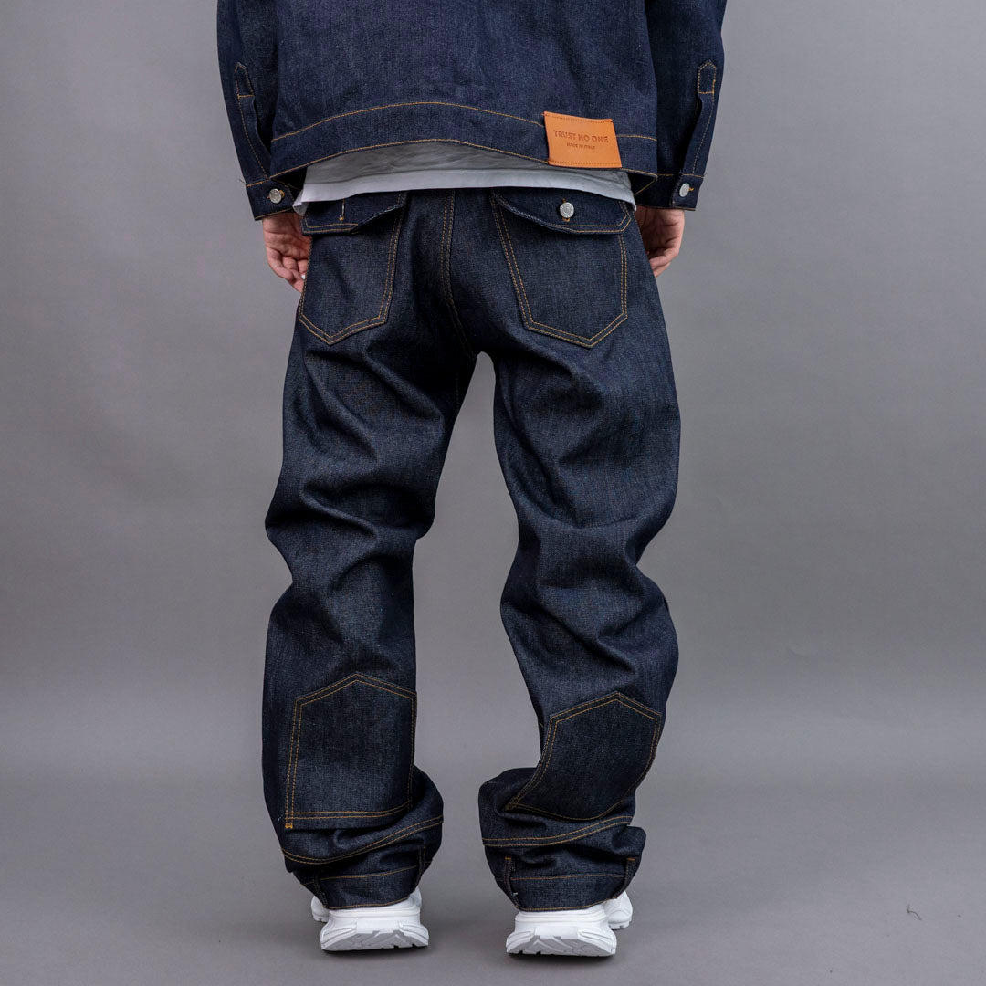 trust no one jeans raw denim