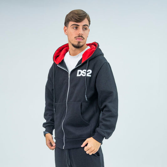 Ds2 felpa con zip e cappuccio