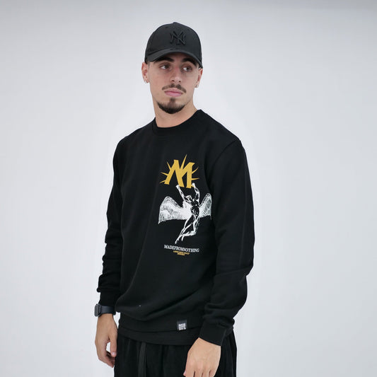 Mfn felpa girocollo in felpa angelo