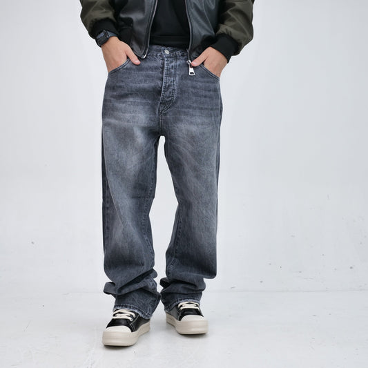 Mfn denim baggy lavaggio grigio scuro