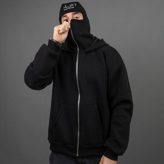 trust no one felpa balaclava doppio capp