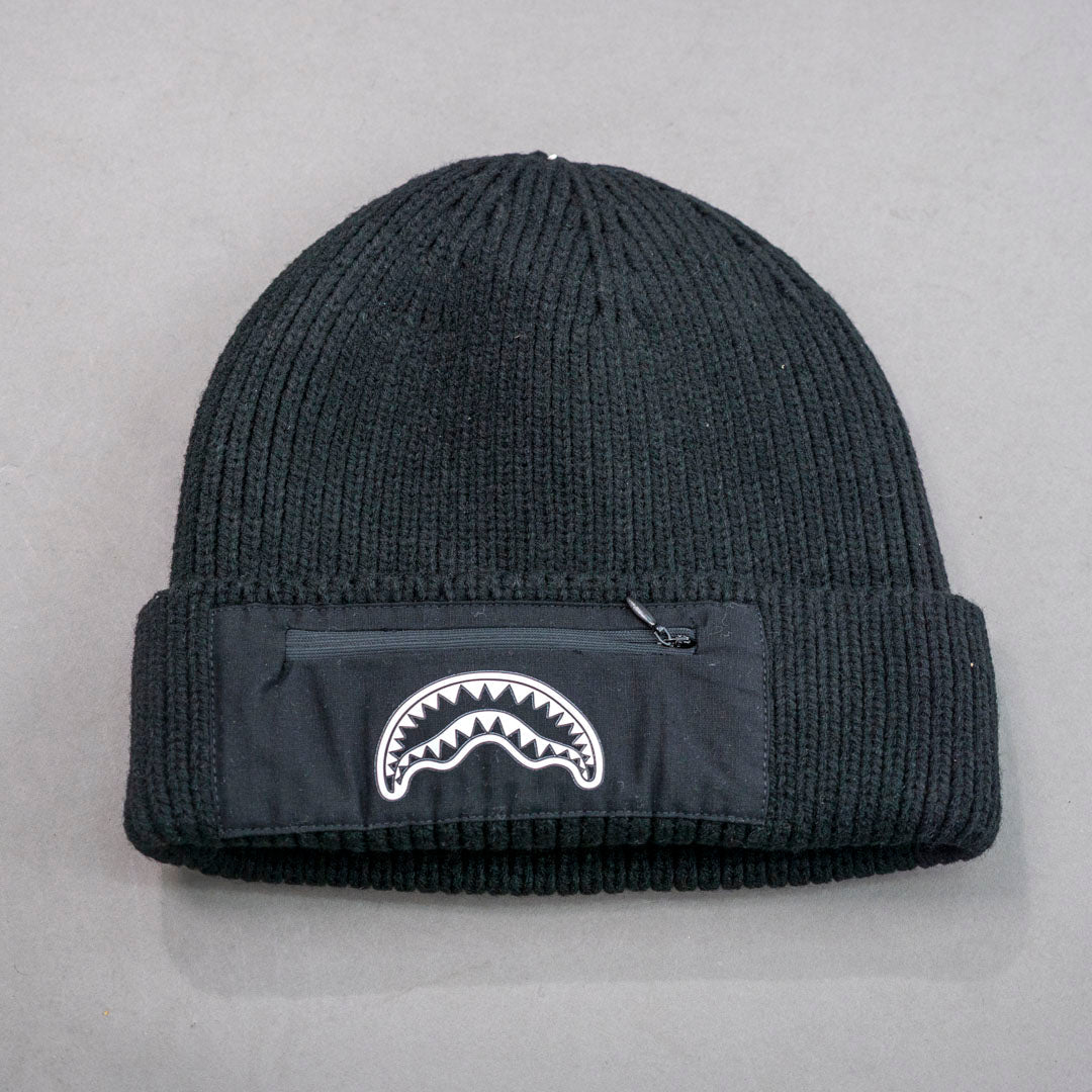 SPRAYGROUND BLACK POCKET BEANIE